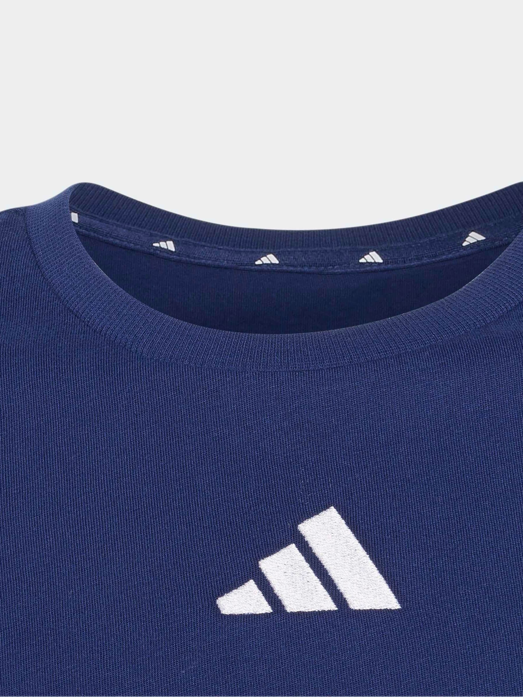 Dsiney Kidz - adidas Blue 3-Stripes Essentials Baby T-Shirt image 3