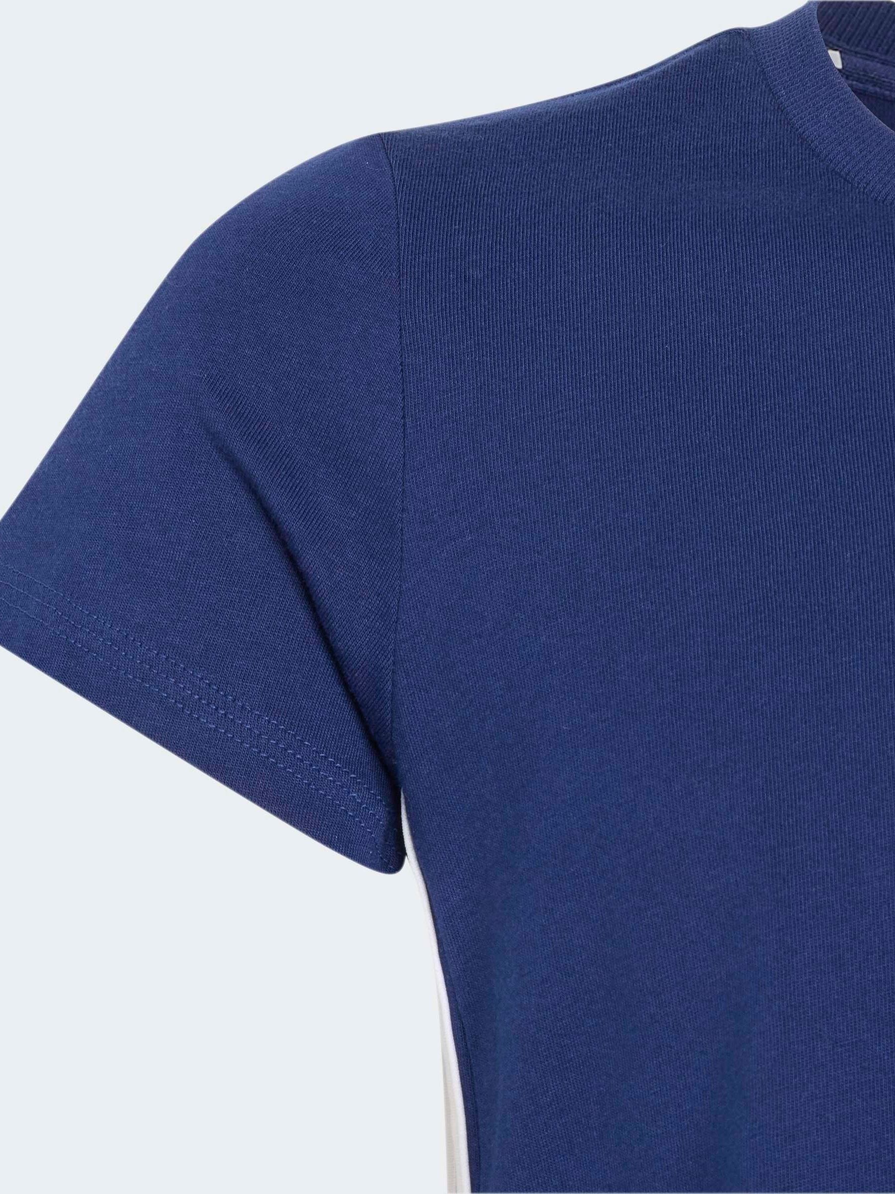 Dsiney Kidz - adidas Blue 3-Stripes Essentials Baby T-Shirt image 4