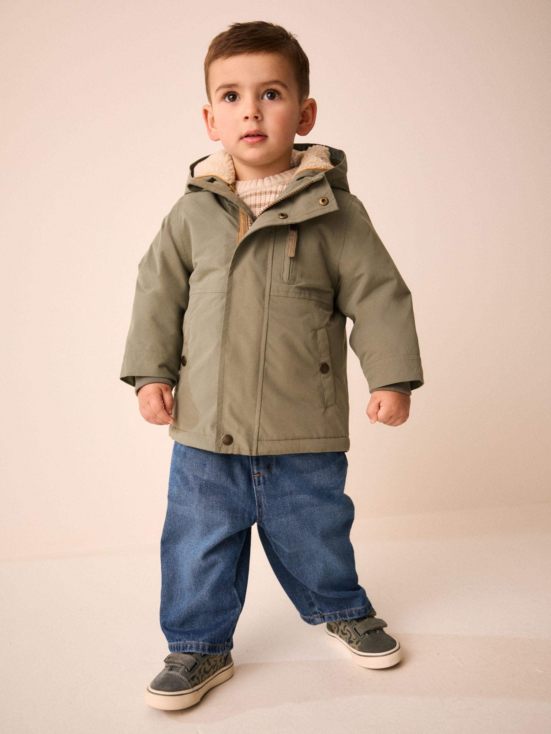 Dsiney Kidz - Green Waterproof Borg Lined Parka (3mths-7yrs) image 1