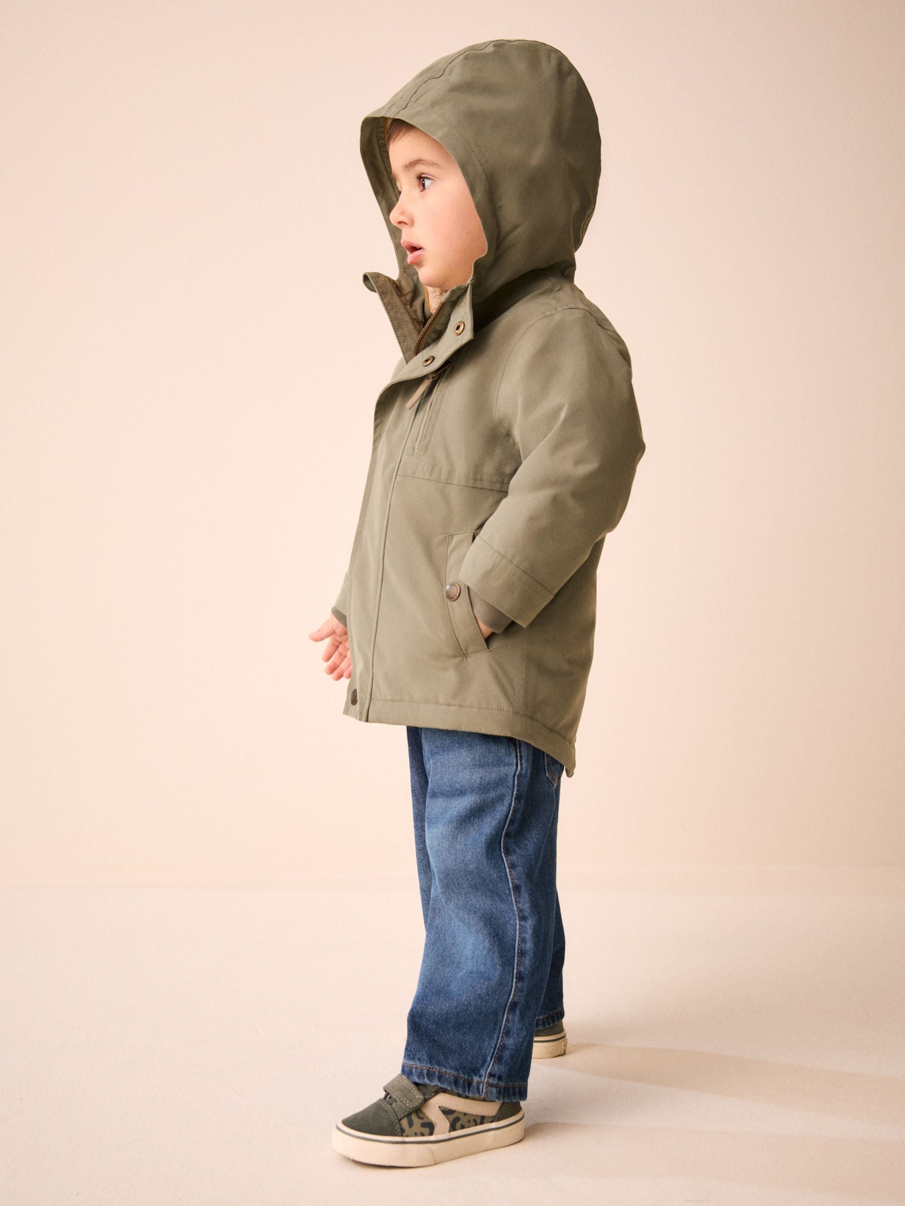 Dsiney Kidz - Green Waterproof Borg Lined Parka (3mths-7yrs) image 2