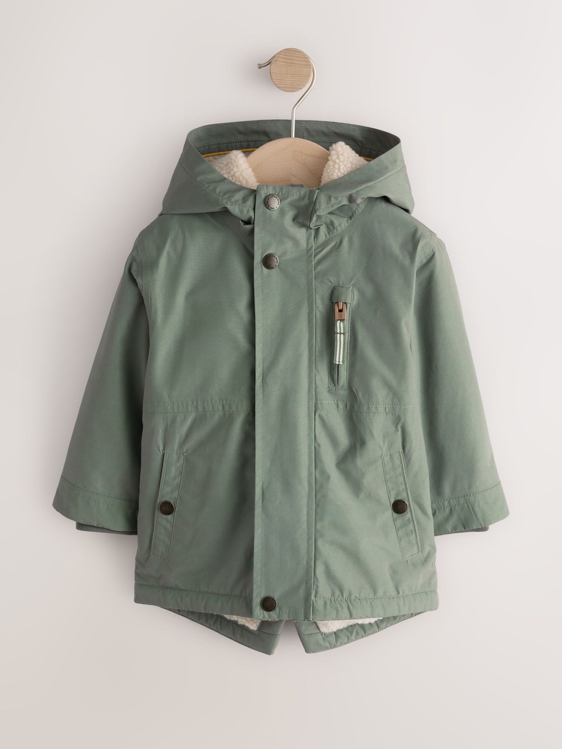 Dsiney Kidz - Green Waterproof Borg Lined Parka (3mths-7yrs) image 6