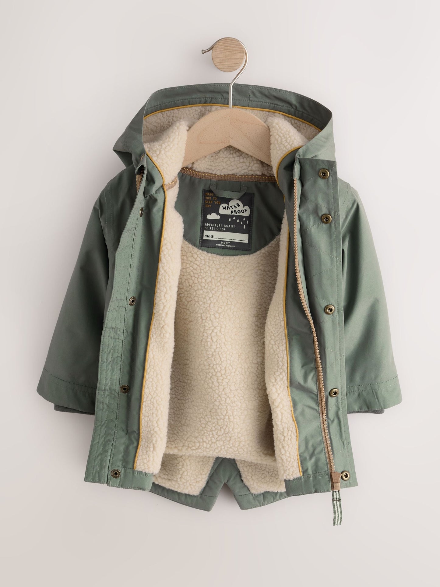 Dsiney Kidz - Green Waterproof Borg Lined Parka (3mths-7yrs) image 7