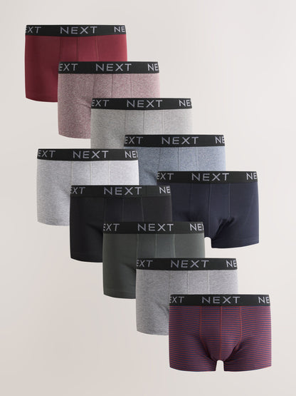 Dsiney Kidz - Burgundy Mixed Pattern 10 pack Cotton Rich Blend Hipster Boxers image 1