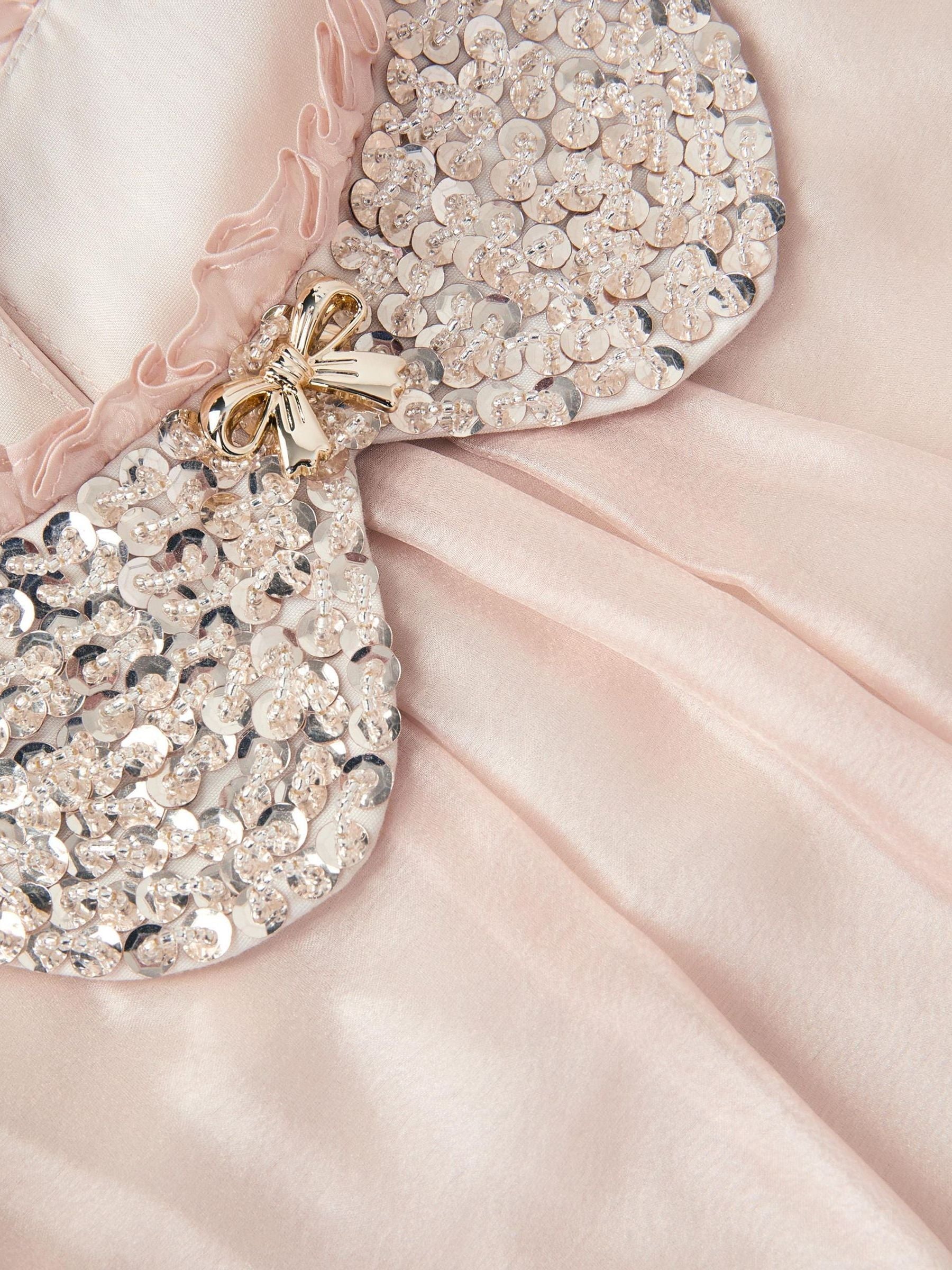 Monsoon Gold Nicolette Beaded Collar Party Dress image 3