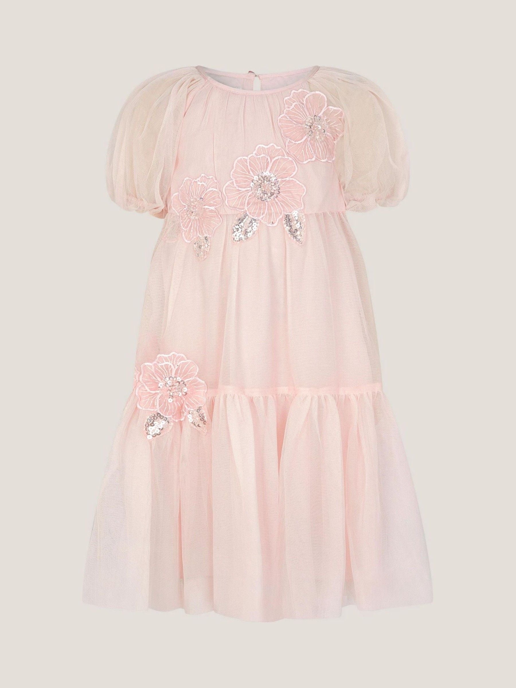 Monsoon Pale Pink Leila Floral Embellished Party Dress image 2