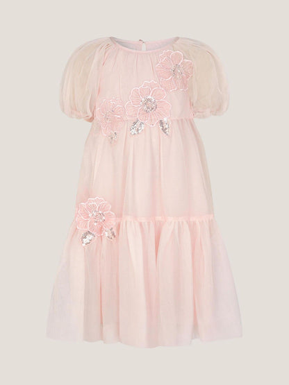 Monsoon Pale Pink Leila Floral Embellished Party Dress image 2