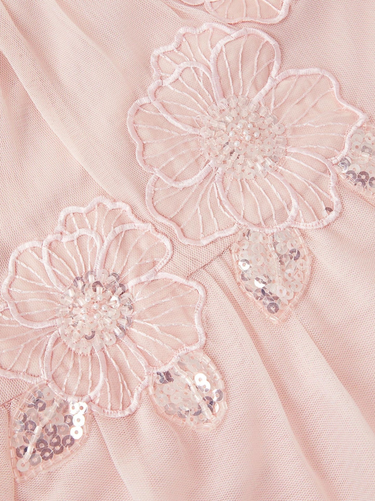 Monsoon Pale Pink Leila Floral Embellished Party Dress image 4