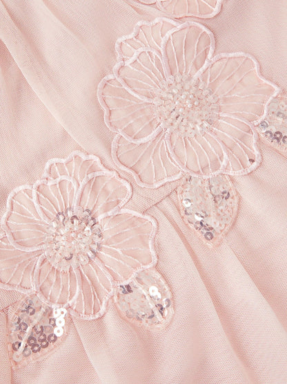 Monsoon Pale Pink Leila Floral Embellished Party Dress image 4