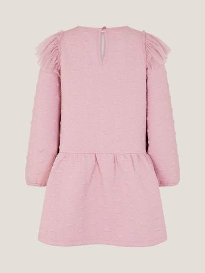 Monsoon Pink Sequin Heart Quilted Sweatshirt Dress - image 2