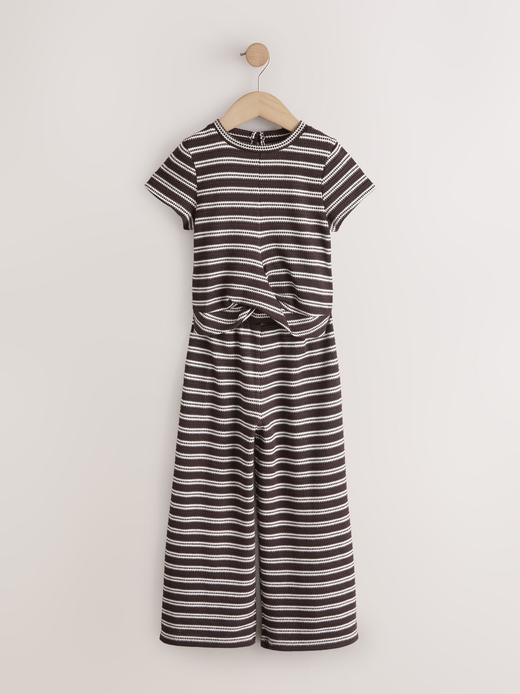 Dsiney Kidz - Chocolate Brown Stripe Wrap Top And Wide Leg Set (3-16yrs) image 5