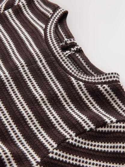 Dsiney Kidz - Chocolate Brown Stripe Wrap Top And Wide Leg Set (3-16yrs) image 7