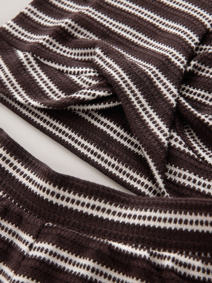 Dsiney Kidz - Chocolate Brown Stripe Wrap Top And Wide Leg Set (3-16yrs) image 8