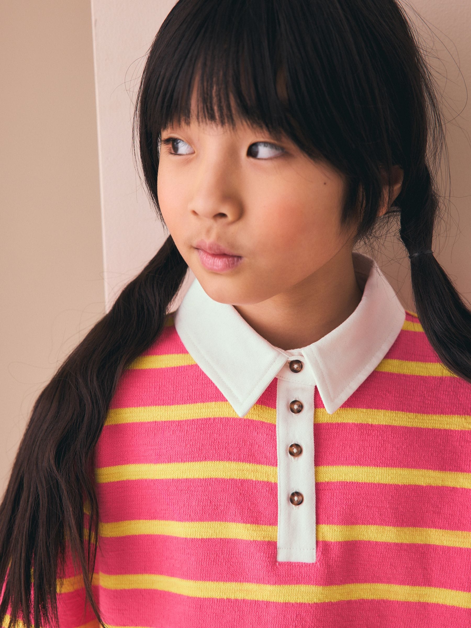 Dsiney Kidz - Bright Pink Stripe Short Sleeve Rugby Top (3-16yrs) image 3