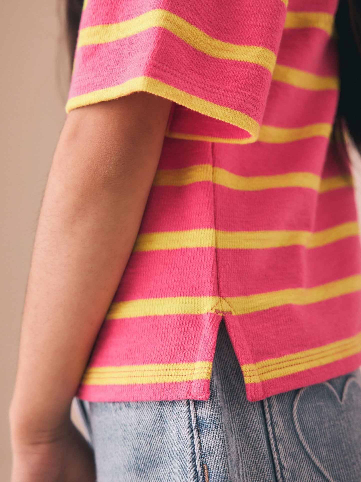 Dsiney Kidz - Bright Pink Stripe Short Sleeve Rugby Top (3-16yrs) image 4