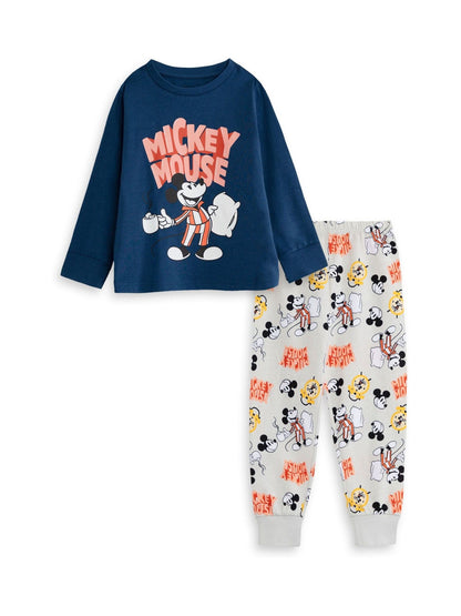 Dsiney Kidz - Vanilla Underground Blue Disney Mickey Mouse Cotton Long Sleeve Leg Pyjamas Set image 1