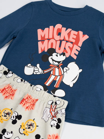 Dsiney Kidz - Vanilla Underground Blue Disney Mickey Mouse Cotton Long Sleeve Leg Pyjamas Set image 4