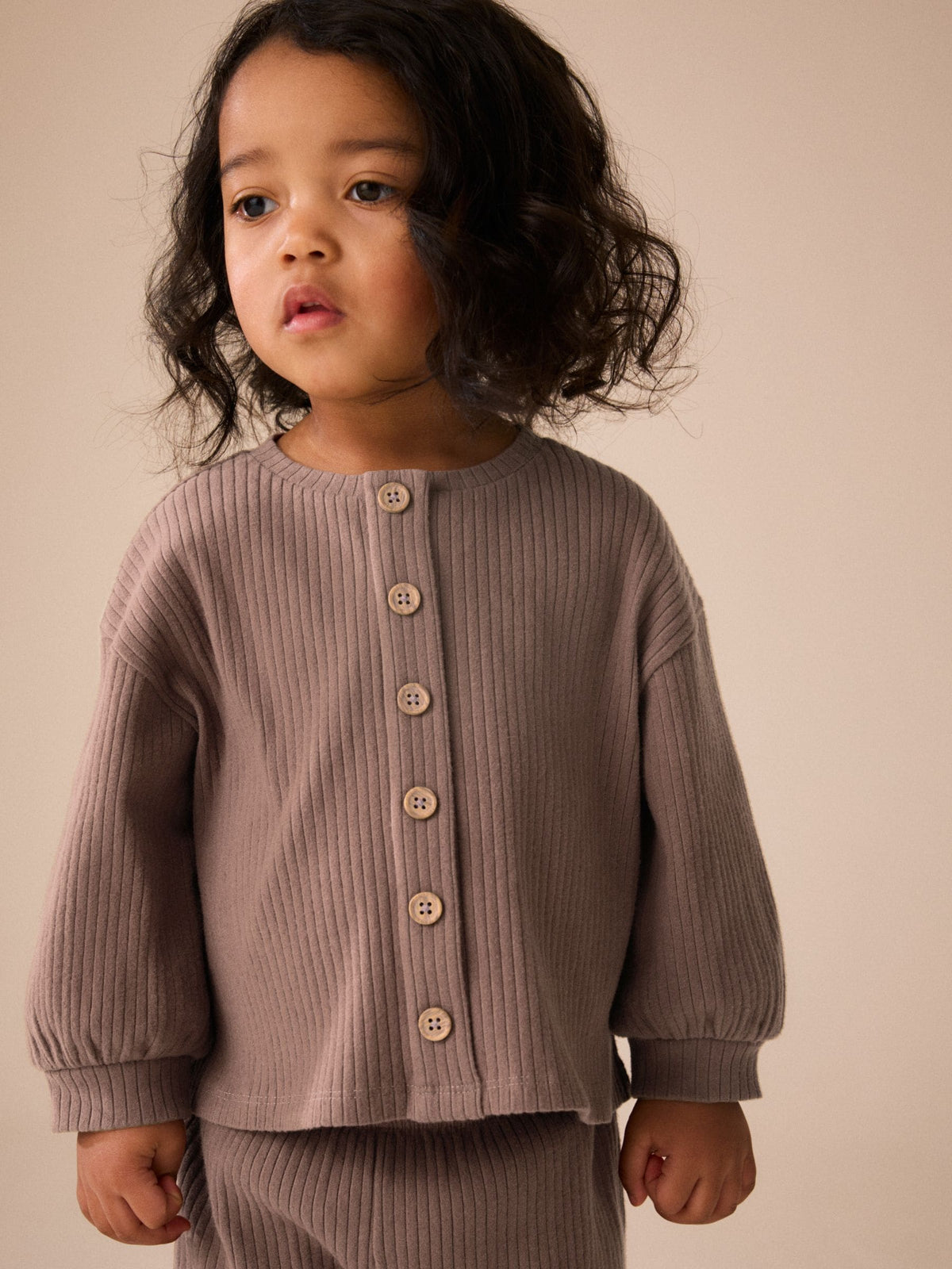 Brown Long Sleeve Ribbed Raglan Cardigan (3mths-7yrs) - image 5