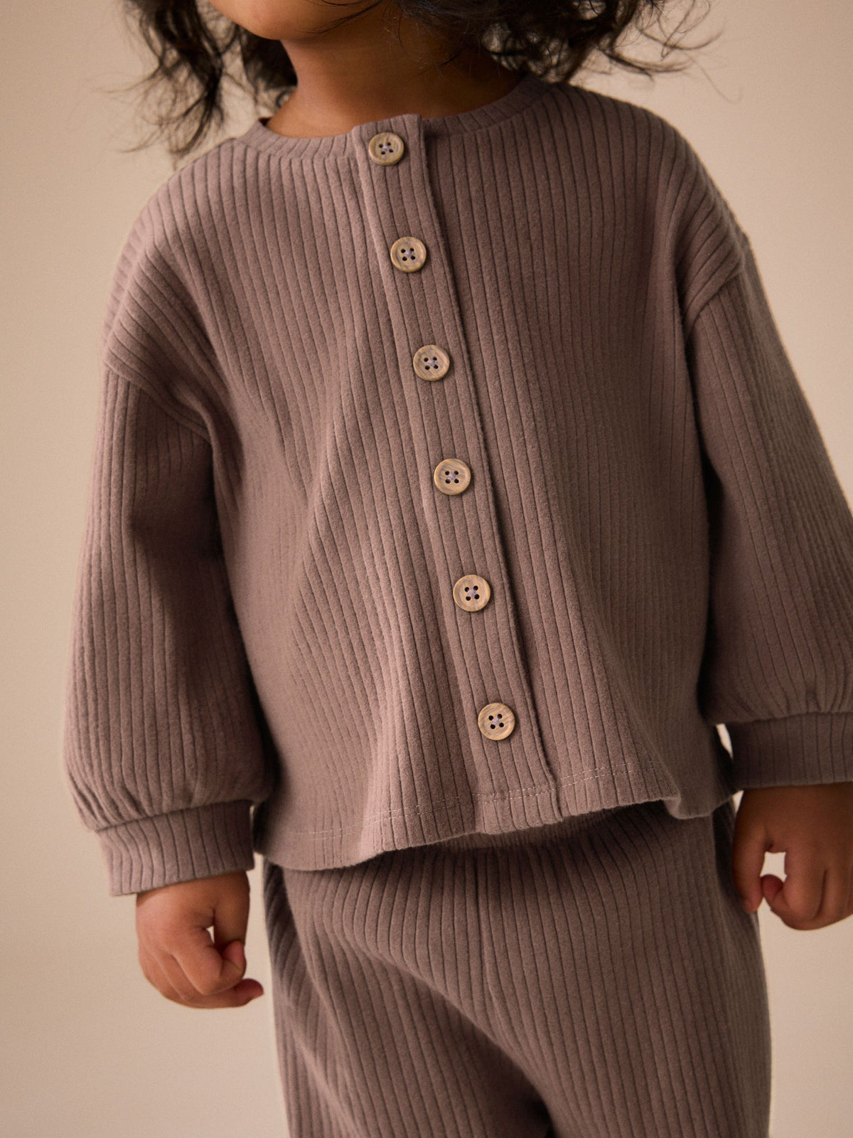 Brown Long Sleeve Ribbed Raglan Cardigan (3mths-7yrs) - image 6