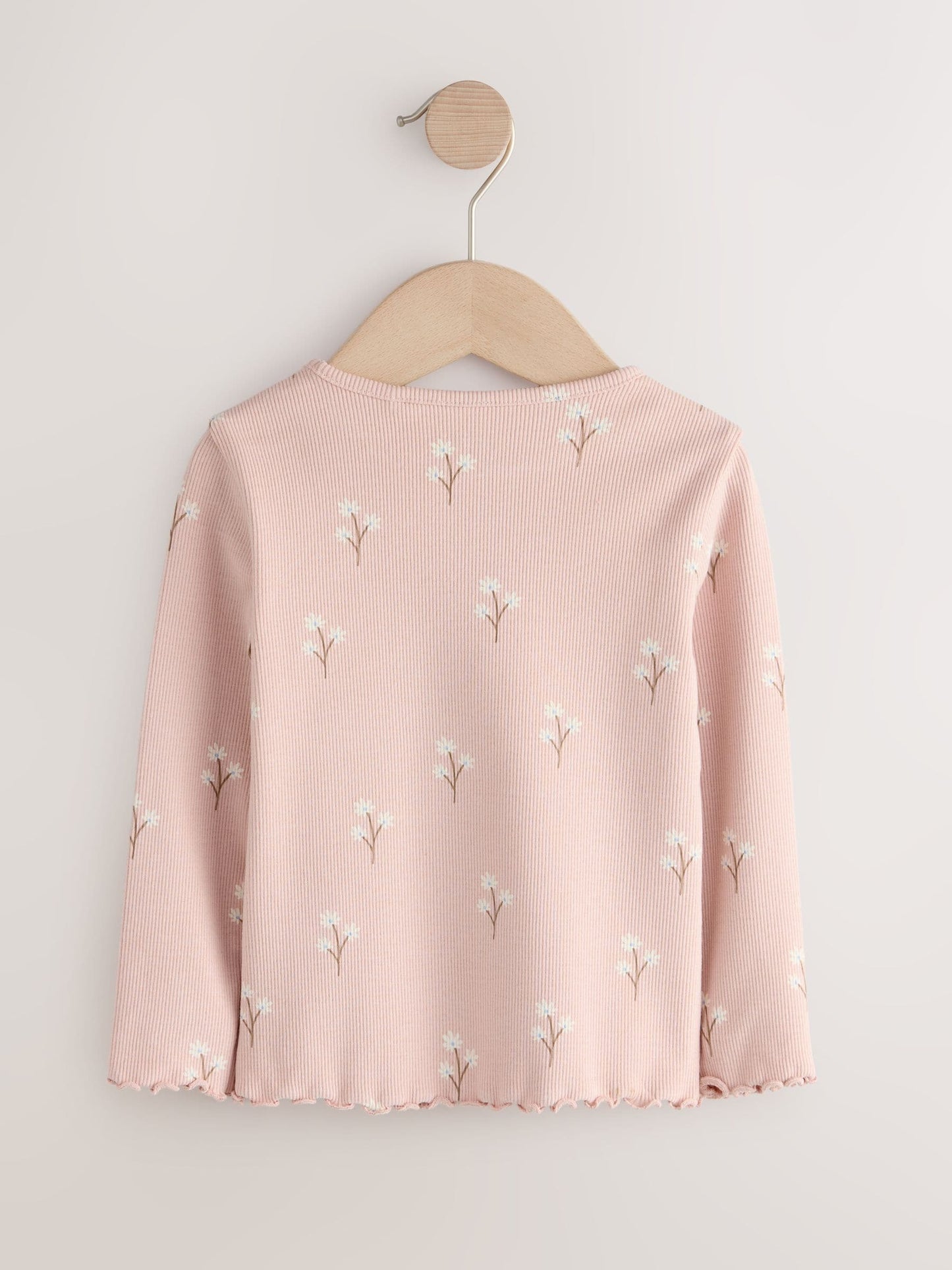 Dsiney Kidz - Pale Pink Ditsy Rib Long Sleeve T-Shirt (3mths-7yrs) image 5