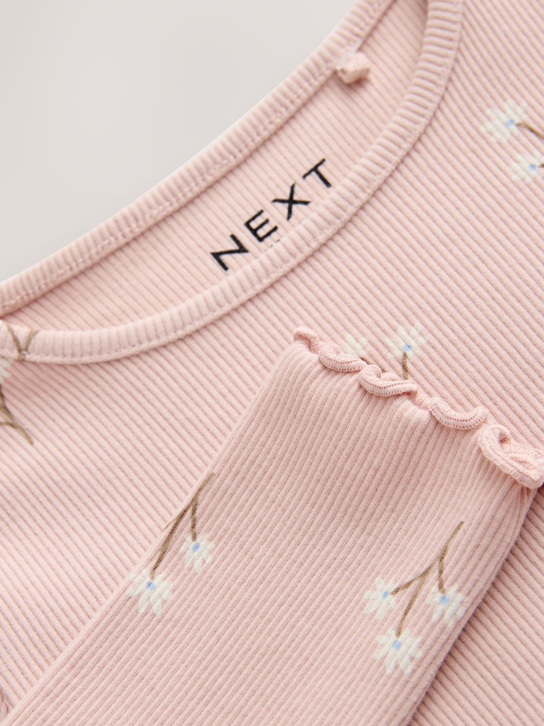 Dsiney Kidz - Pale Pink Ditsy Rib Long Sleeve T-Shirt (3mths-7yrs) image 6