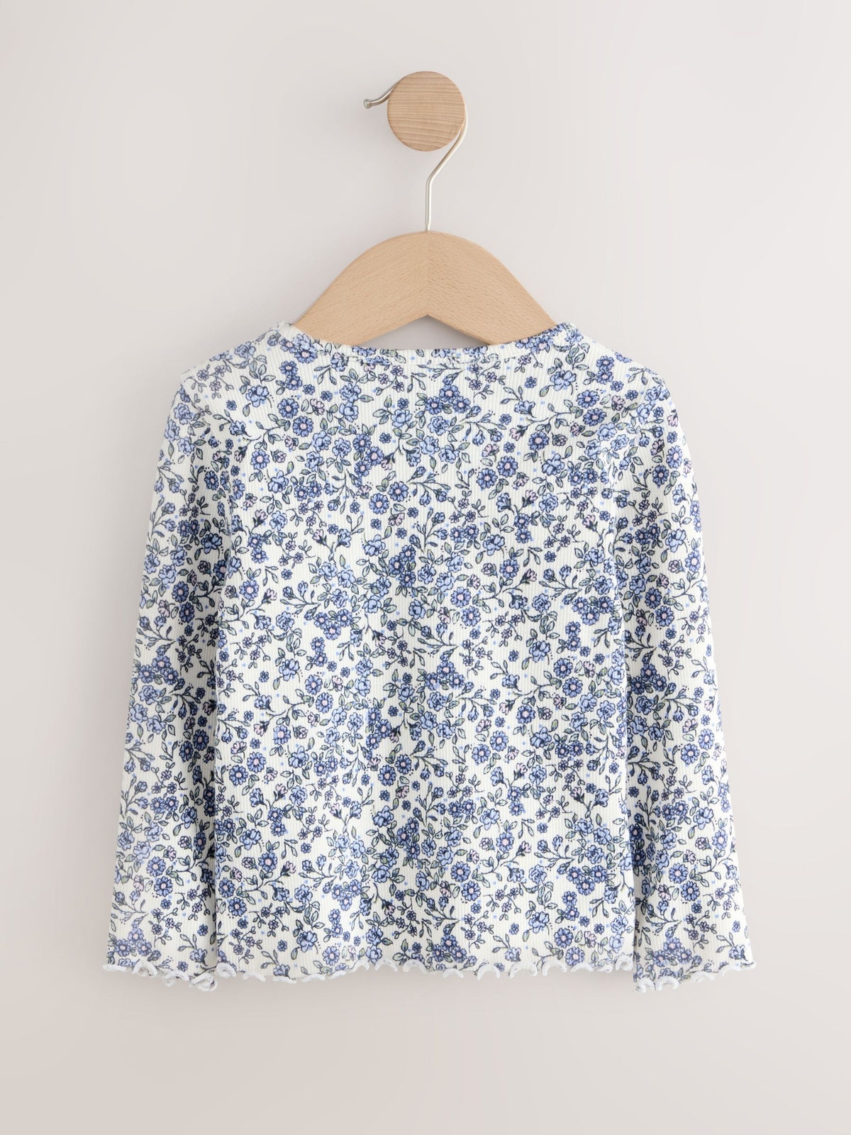 Dsiney Kidz - Ecru Blue Ditsy Floral Rib Long Sleeve T-Shirt (3mths-7yrs) image 6