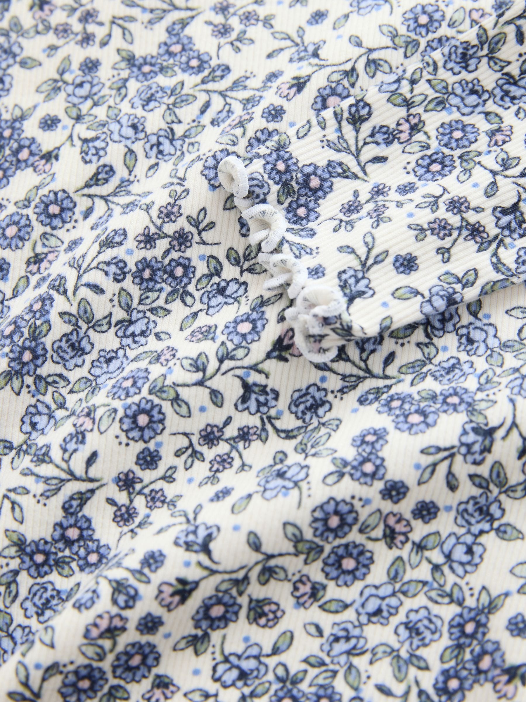 Dsiney Kidz - Ecru Blue Ditsy Floral Rib Long Sleeve T-Shirt (3mths-7yrs) image 7