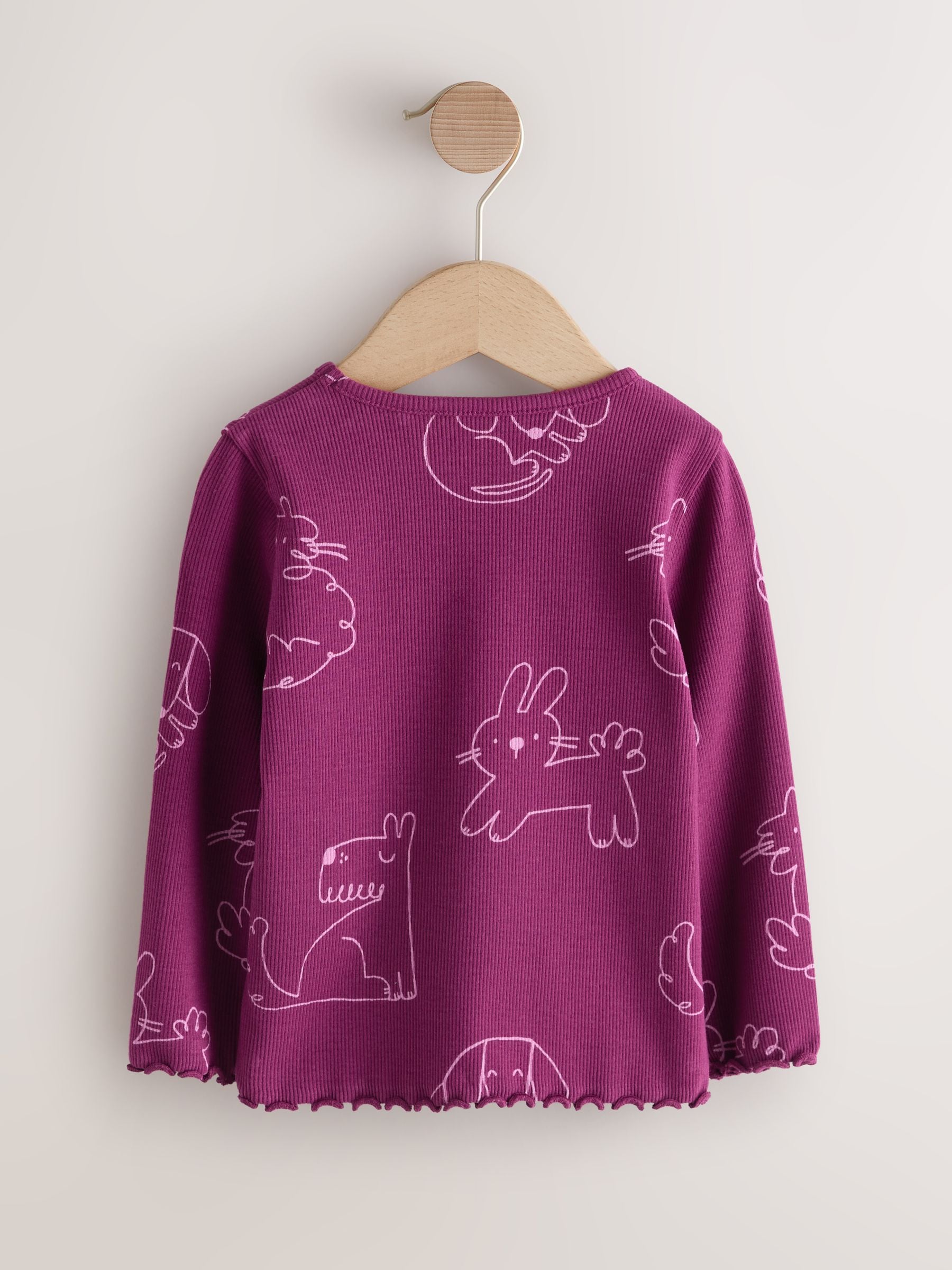 Dsiney Kidz - Burgundy Red Cat Dog Rib Long Sleeve T-Shirt (3mths-7yrs) image 4
