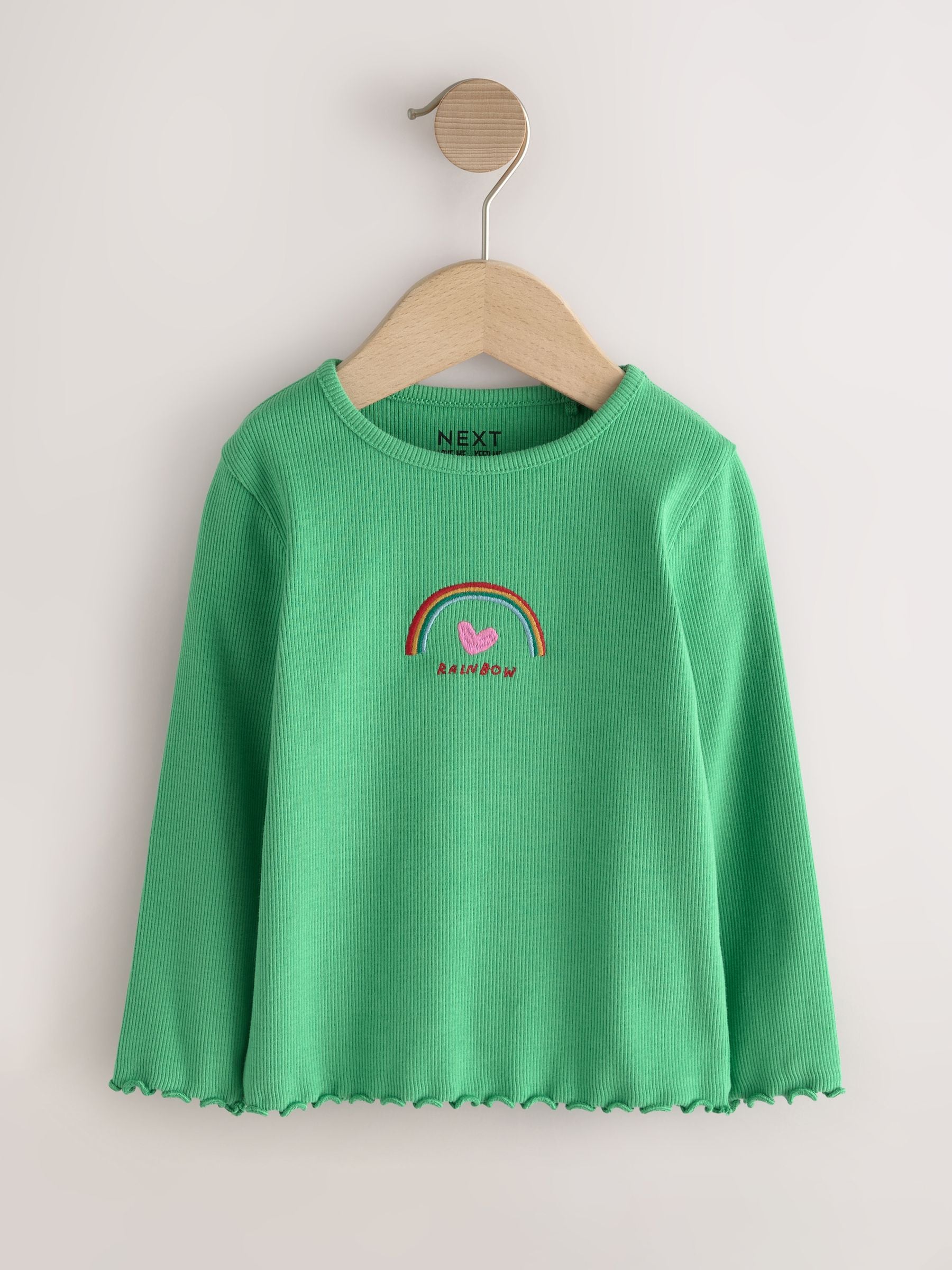 Dsiney Kidz - Green Rainbow Rib Long Sleeve T-Shirt (3mths-7yrs) image 4