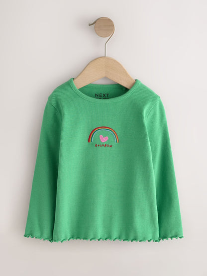 Dsiney Kidz - Green Rainbow Rib Long Sleeve T-Shirt (3mths-7yrs) image 4