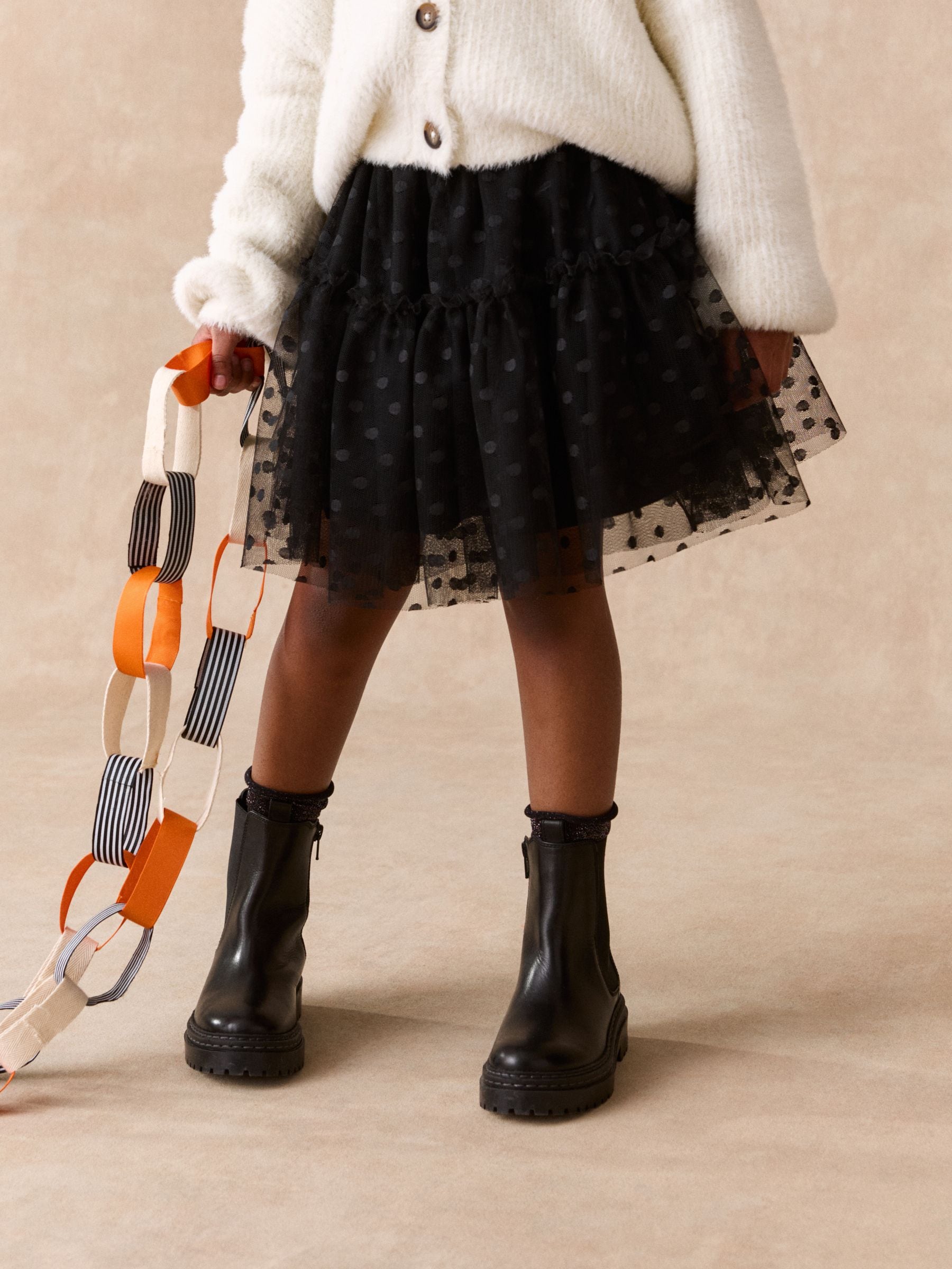 Dsiney Kidz - Black Spot Mesh Pull On Skirt (3-16yrs) image 2
