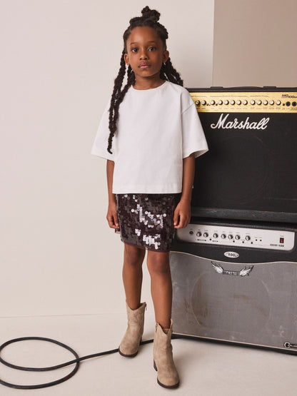 Dsiney Kidz - Chocolate Brown Sequin Skirt (3-16yrs) image 2