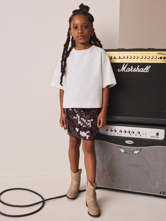 Dsiney Kidz - Chocolate Brown Sequin Skirt (3-16yrs) image 2