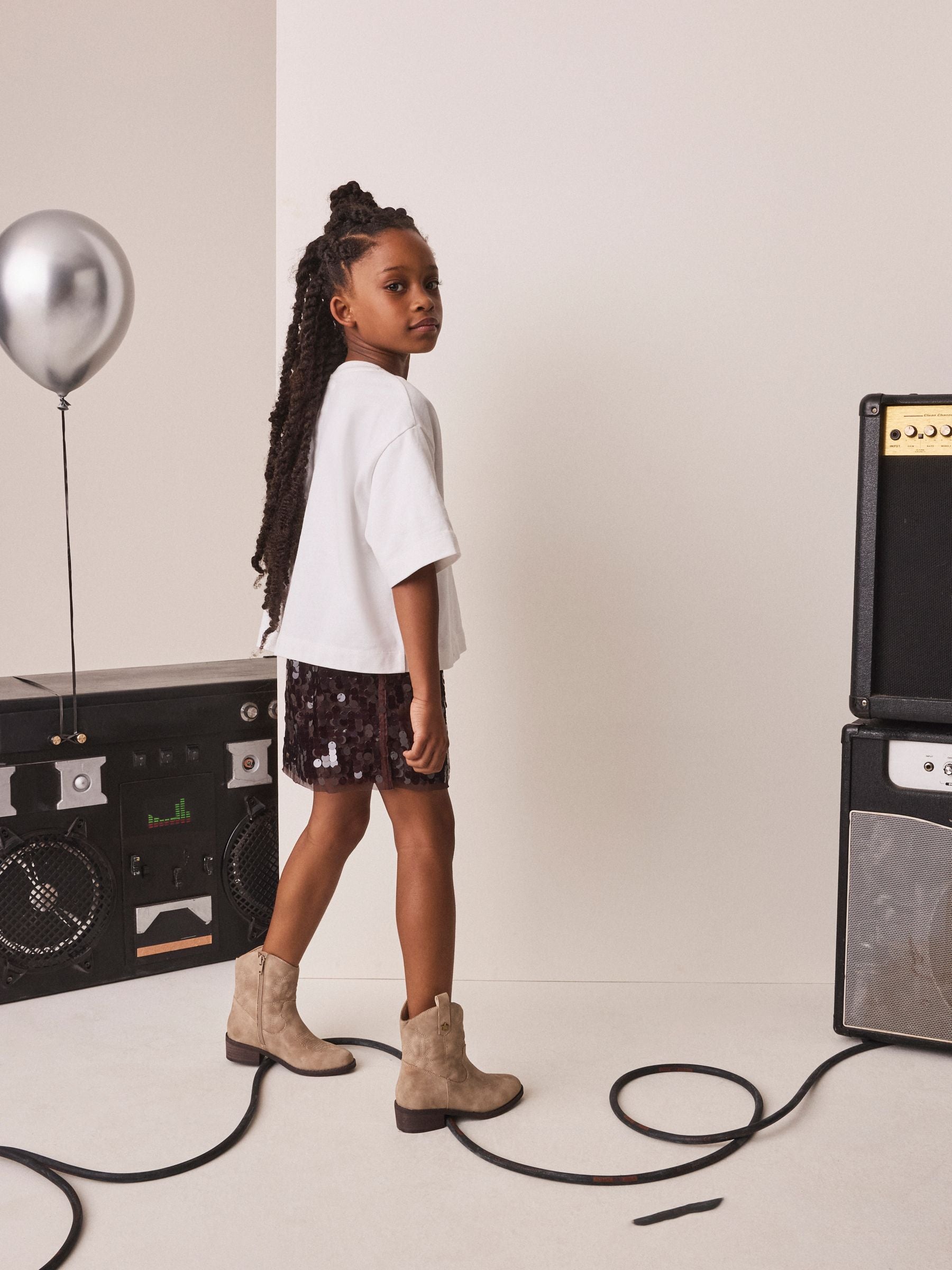 Dsiney Kidz - Chocolate Brown Sequin Skirt (3-16yrs) image 3