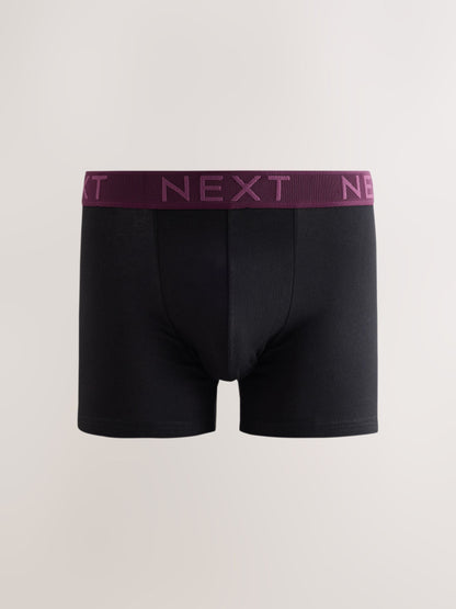 Dsiney Kidz - Black Texture Waistbands Trunk Cotton Rich Boxers 5 Pack image 2