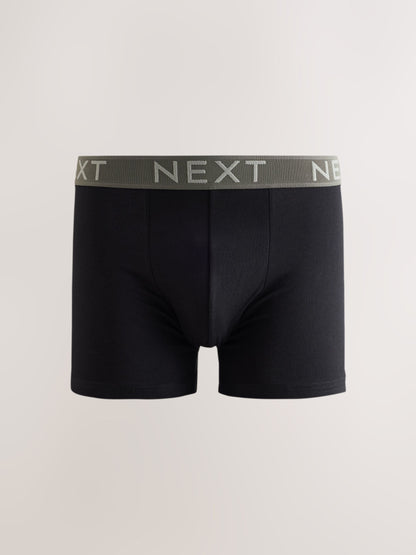 Dsiney Kidz - Black Texture Waistbands Trunk Cotton Rich Boxers 5 Pack image 5