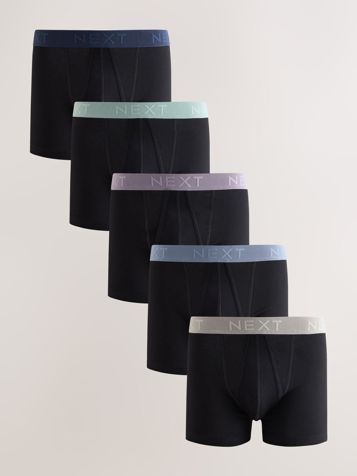 Dsiney Kidz - Black Texture Waistbands 5 Pack A-Front Cotton Rich Boxers image 1