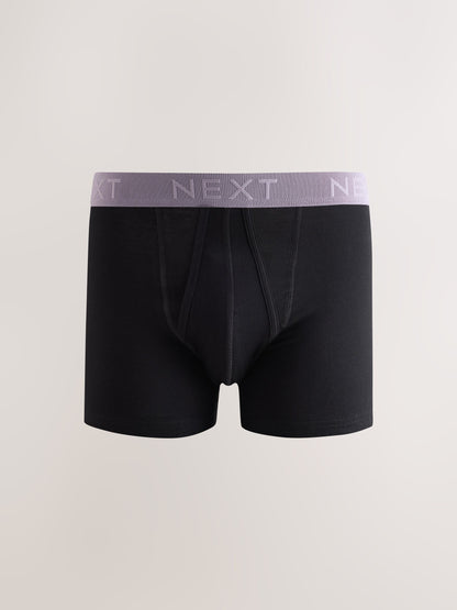 Dsiney Kidz - Black Texture Waistbands 5 Pack A-Front Cotton Rich Boxers image 6