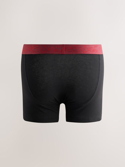 Dsiney Kidz - Black Pattern Waistband 4 pack Signature A-Front Cotton Rich Boxers image 3