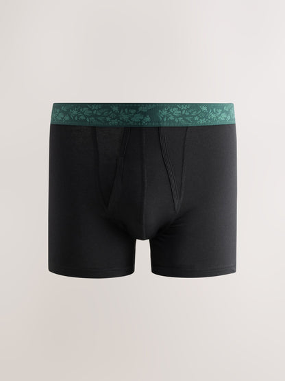 Dsiney Kidz - Black Pattern Waistband 4 pack Signature A-Front Cotton Rich Boxers image 4