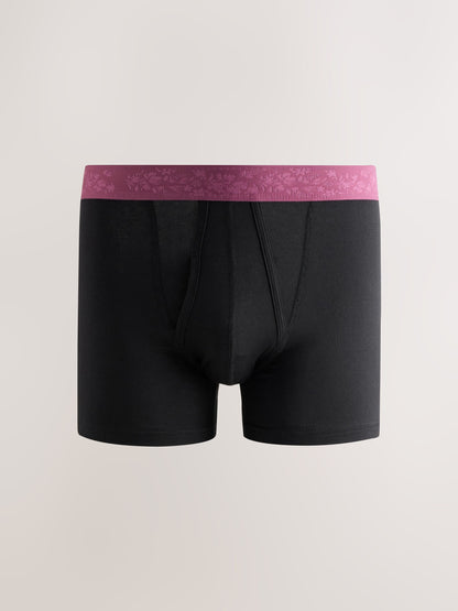 Dsiney Kidz - Black Pattern Waistband 4 pack Signature A-Front Cotton Rich Boxers image 5