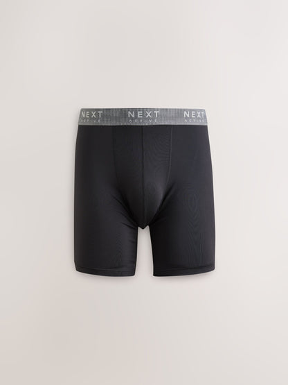 Dsiney Kidz - Black Long Leg Sports Cotton Rich Trunks 5 Pack image 2