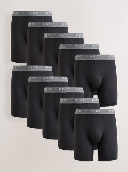 Dsiney Kidz - Black Sports Longer Length Cotton Rich Trunks 10 Pack image 1