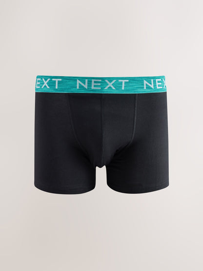 Dsiney Kidz - Black Bright Marl Waistbands Trunk Cotton Rich Boxers 5 Pack image 3