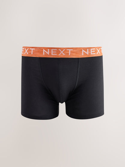 Dsiney Kidz - Black Bright Marl Waistbands Trunk Cotton Rich Boxers 5 Pack image 5
