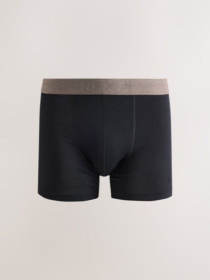 Dsiney Kidz - Black Neutral Marl Waistbands Trunk Cotton Rich Boxers 5 Pack image 2