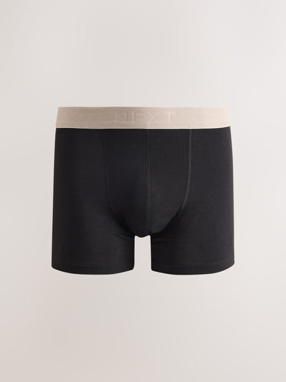 Dsiney Kidz - Black Neutral Marl Waistbands Trunk Cotton Rich Boxers 5 Pack image 3
