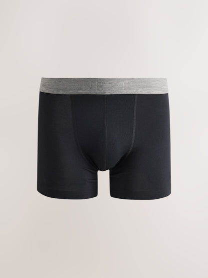 Dsiney Kidz - Black Neutral Marl Waistbands Trunk Cotton Rich Boxers 5 Pack image 4