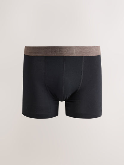 Dsiney Kidz - Black Neutral Marl Waistbands Trunk Cotton Rich Boxers 5 Pack image 6