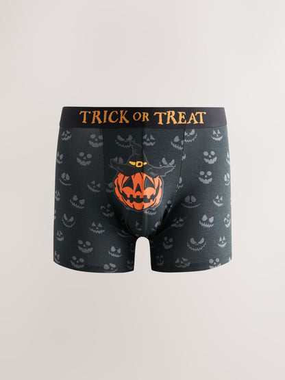 Dsiney Kidz - Black Halloween Novelty Pumpkin Cotton Rich Boxers image 1