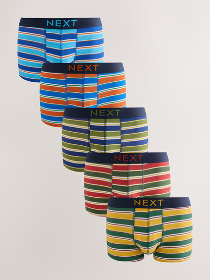 Dsiney Kidz - Green/Blue Stripe 5 Pack Hipster Cotton Rich Boxers image 1